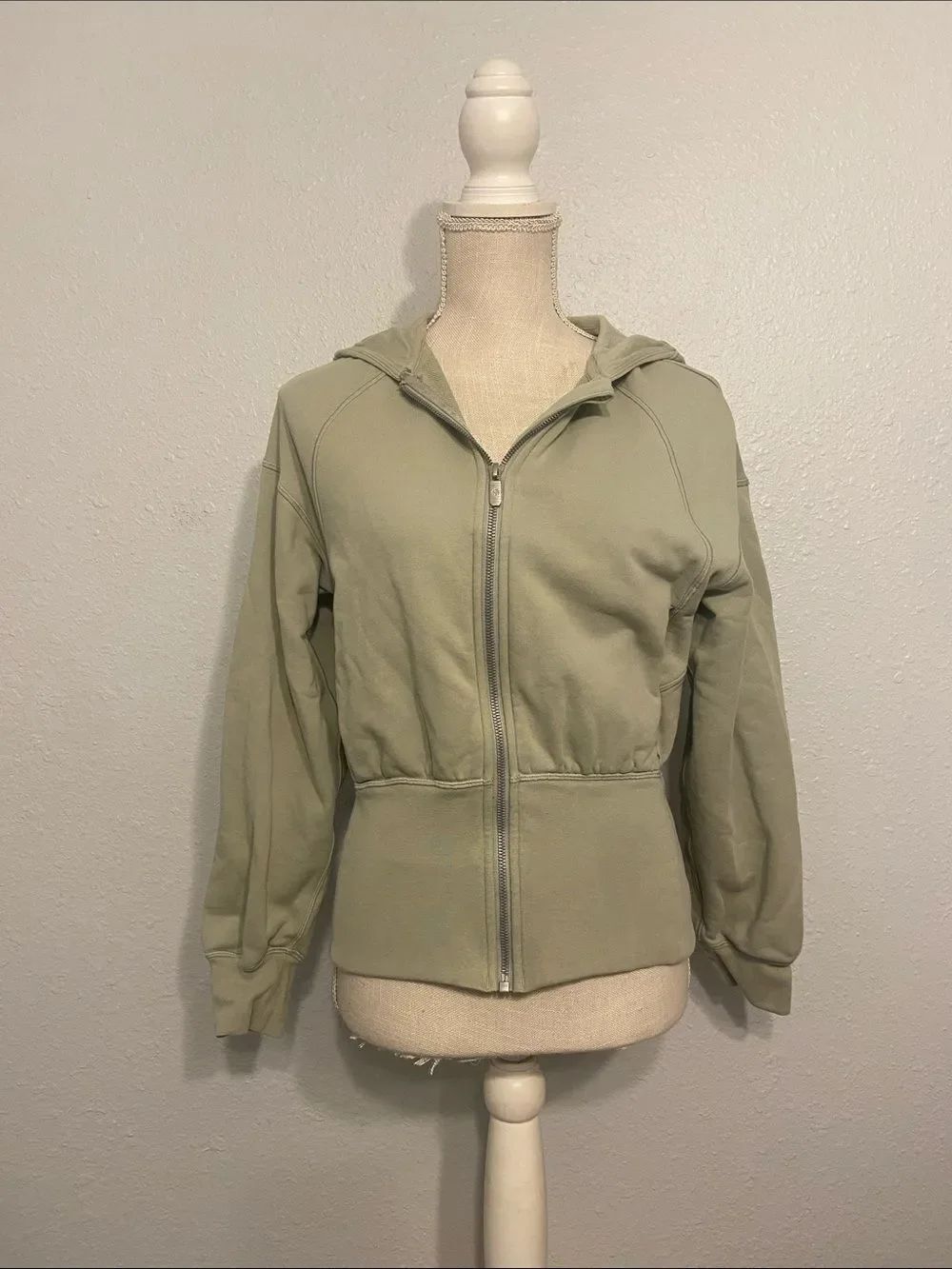 Lululemon Green Fern Hugged-Waist Cotton Zip Hoodie Size 4